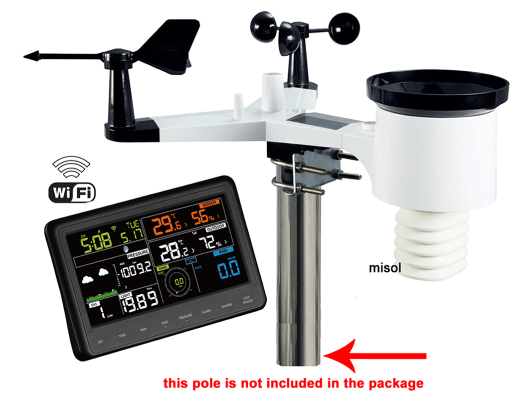 Stacja pogodowa MISOL WiFi z c – Outdoor Power Tower recenzja i cena